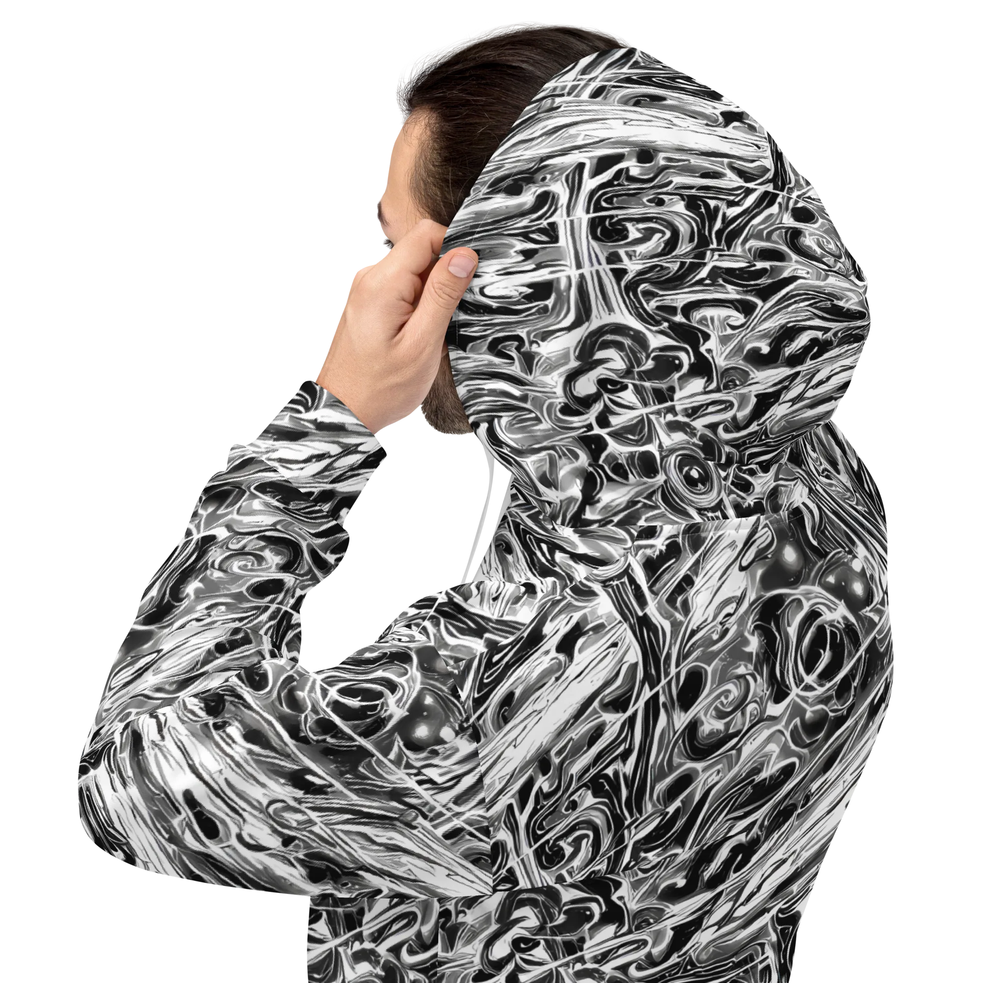 Inkstorm Marble on Hoodie — Back