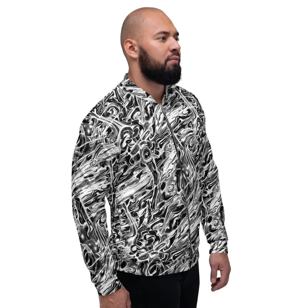 Inkstorm Marble on Bomber Jacket — Right
