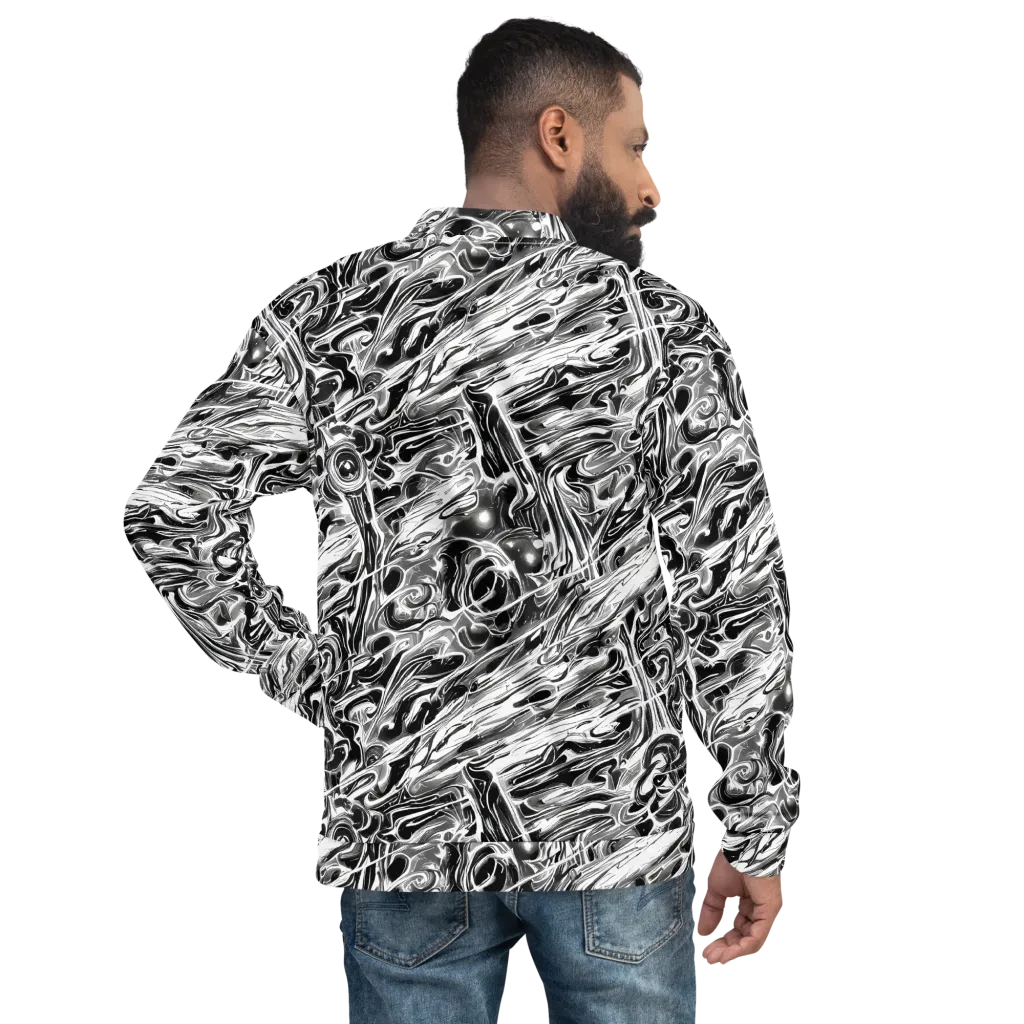Inkstorm Marble on Bomber Jacket — Back