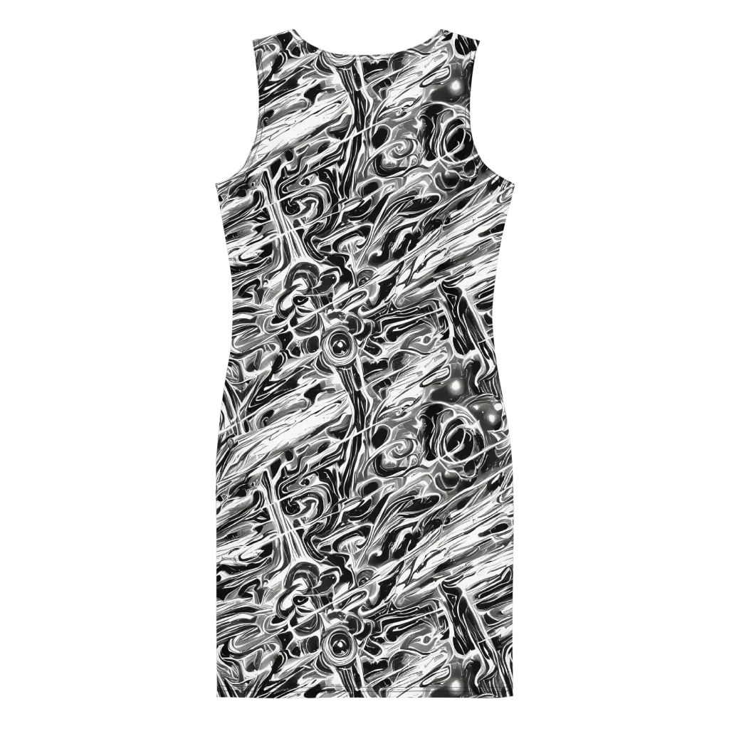Inkstorm Marble on Bodycon Dress — Back