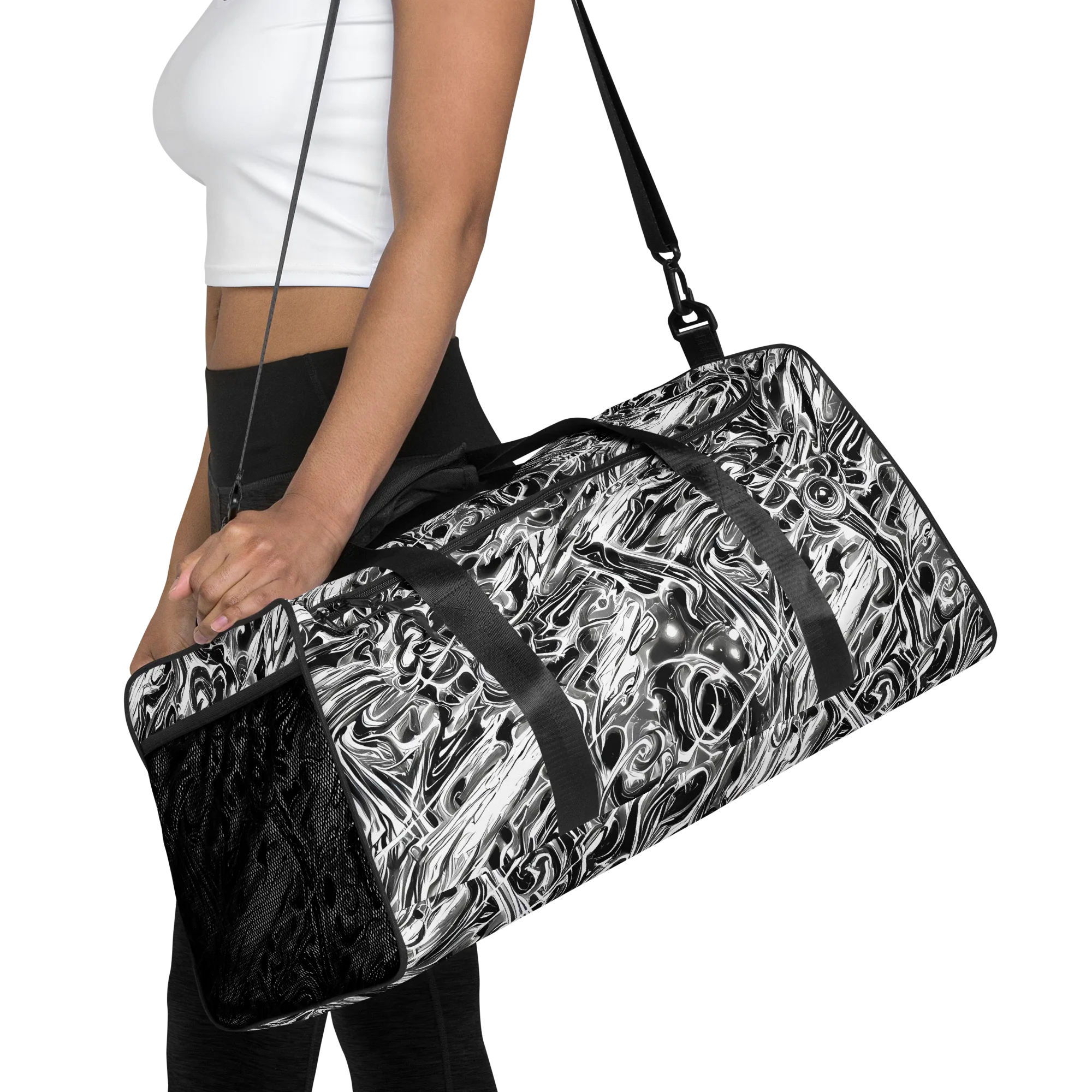 Inkstorm Marble on Duffle Bag — Front