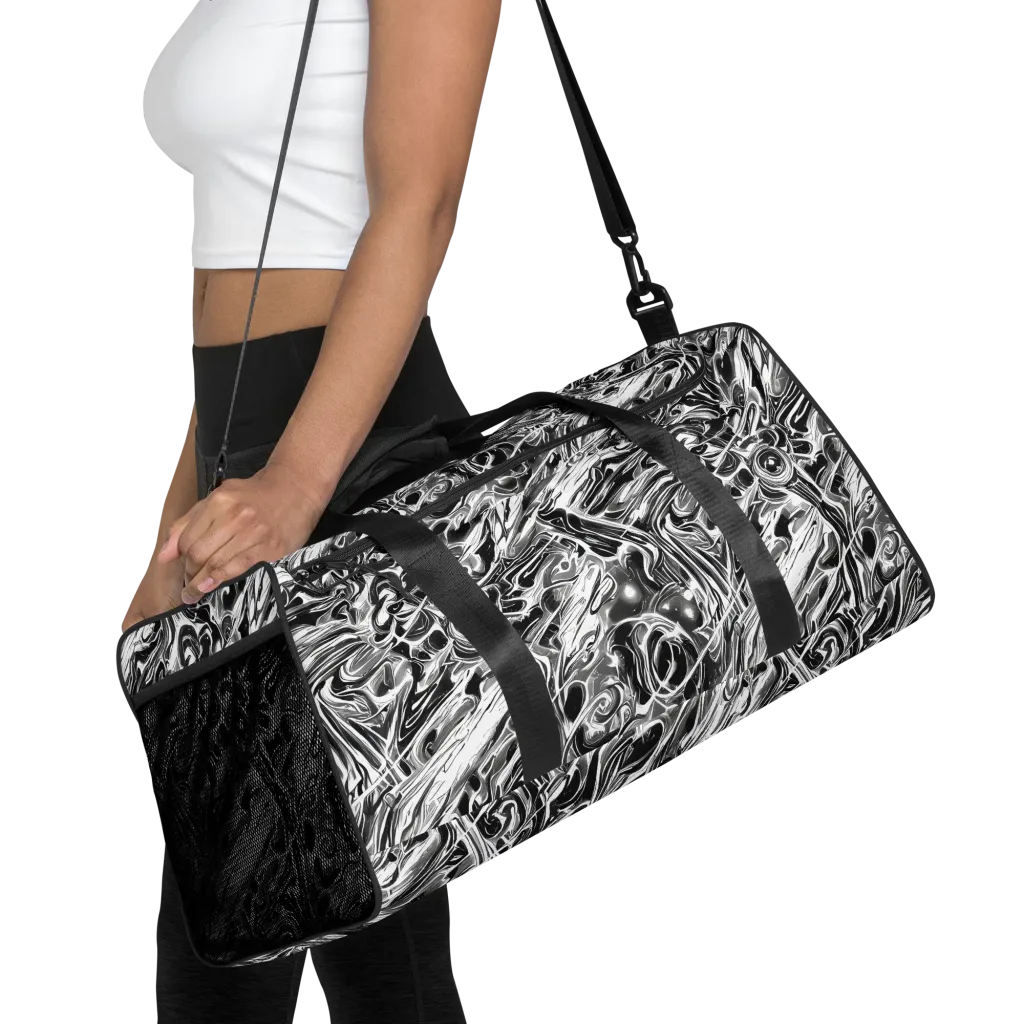 Inkstorm Marble on Duffle Bag — Front