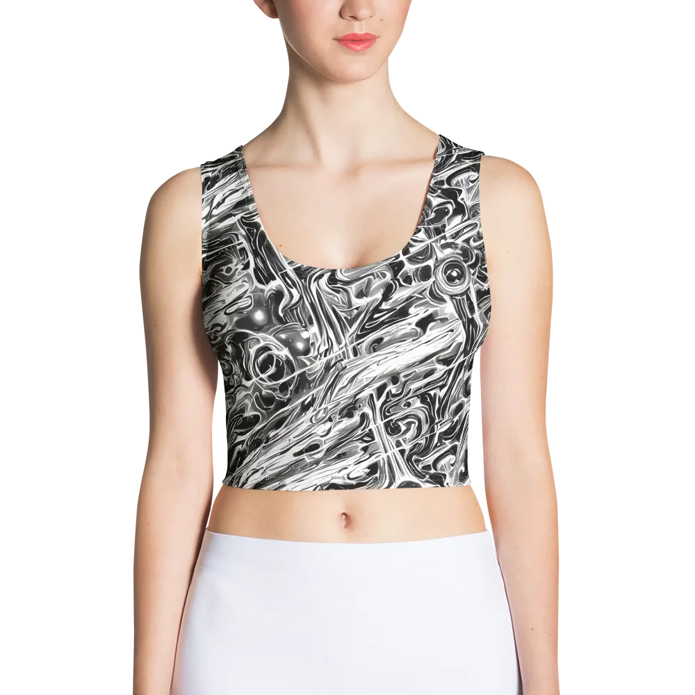 Inkstorm Marble on Crop Top — Front