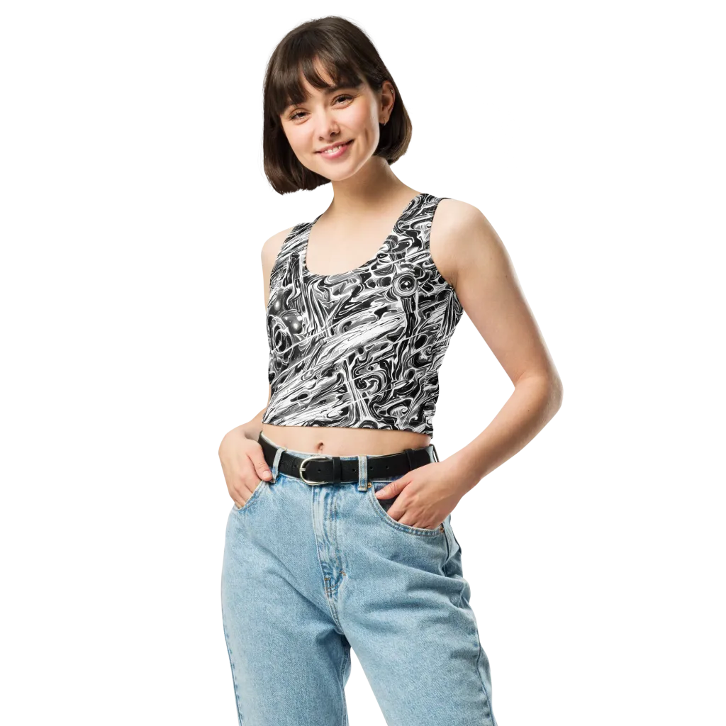 Inkstorm Marble on Crop Top — Front
