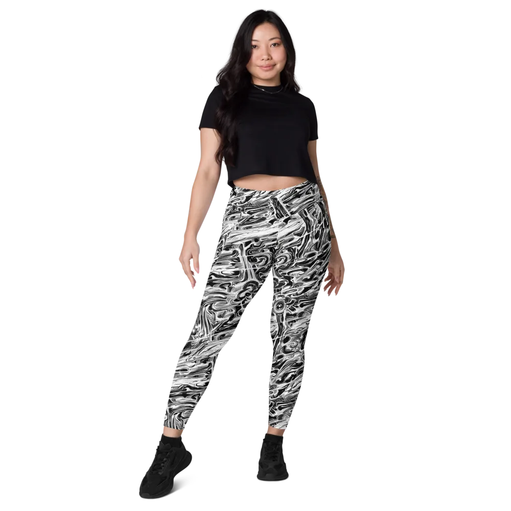 Inkstorm Marble on Leggings with Pockets — Front