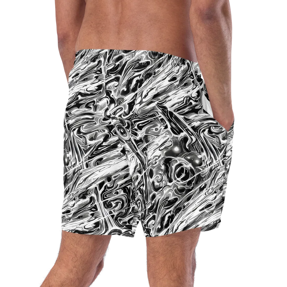 Inkstorm Marble on Swim Trunks — Right Back