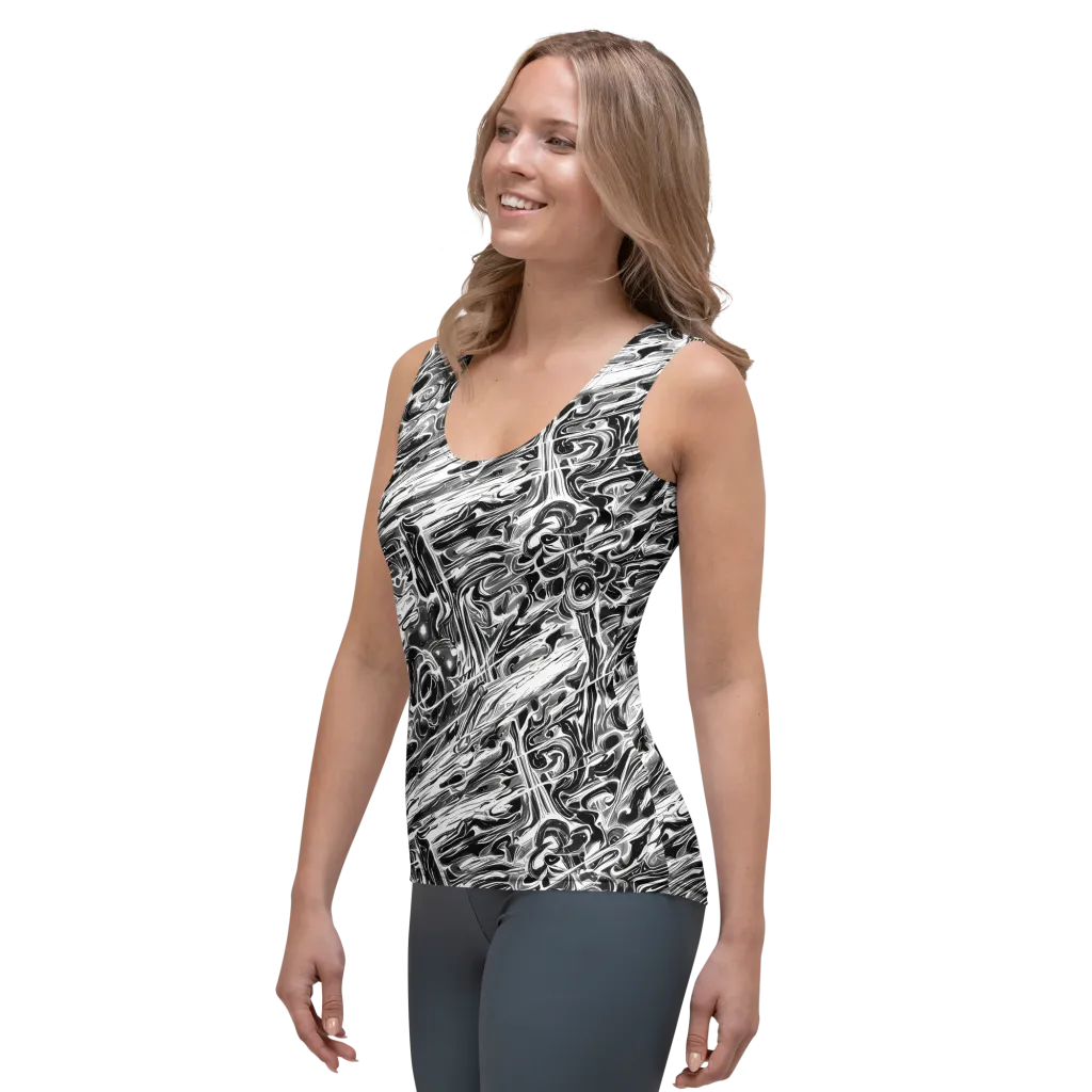 Inkstorm Marble on Women's Tank Top — Left Front