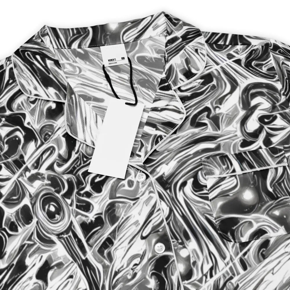 Inkstorm Marble on Women's Short Sleeve Pajama Top — Product details