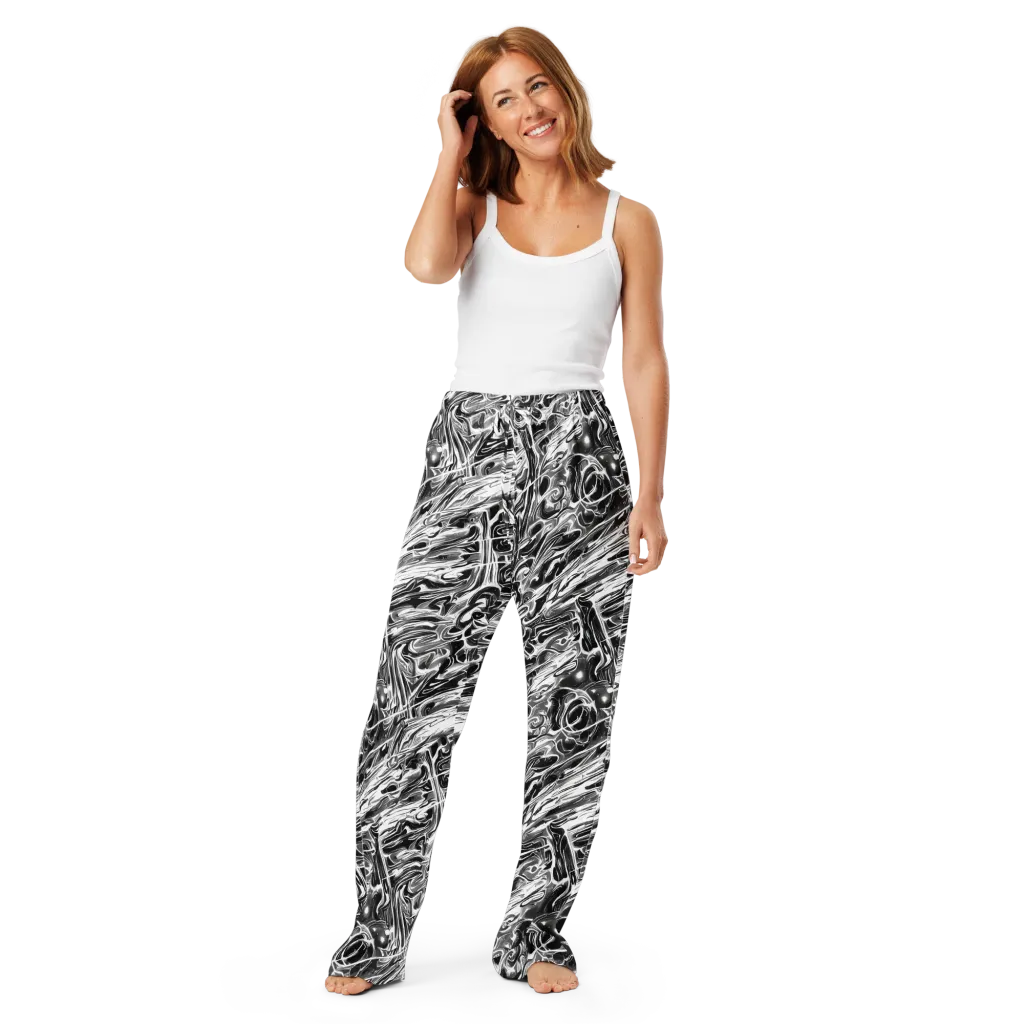 Inkstorm Marble on Women's Pajama Pants — Front