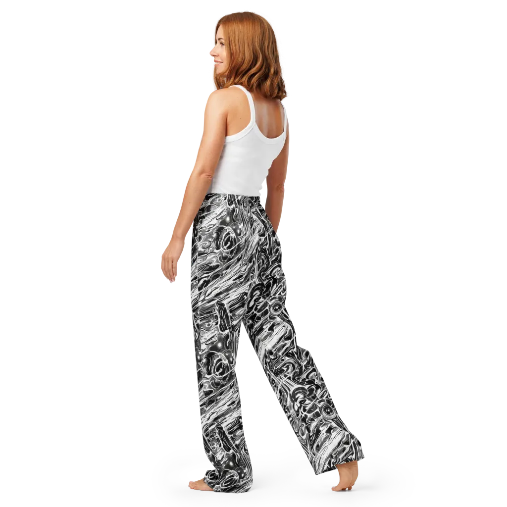 Inkstorm Marble on Women's Pajama Pants — Back