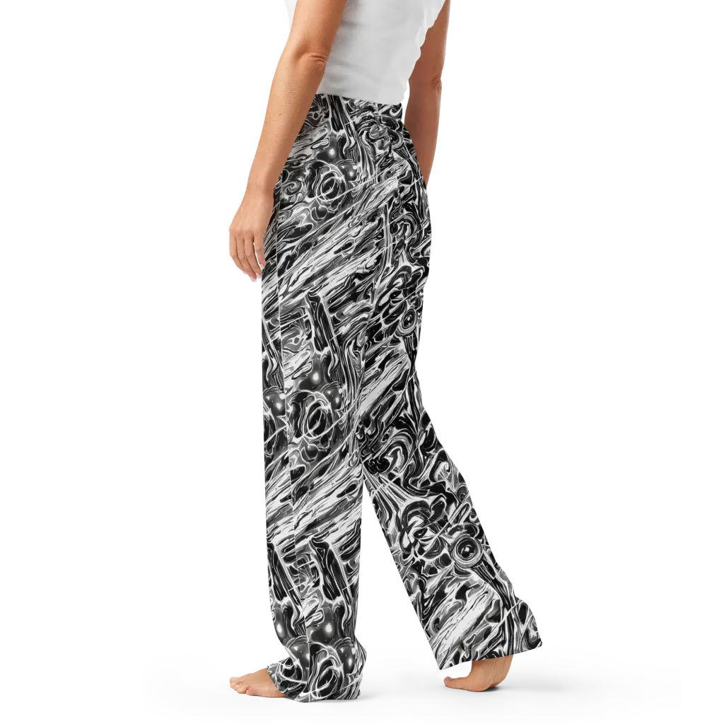 Inkstorm Marble on Women's Pajama Pants — Left