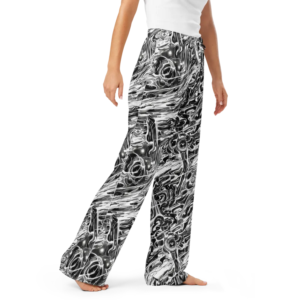Inkstorm Marble on Women's Pajama Pants — Right Front