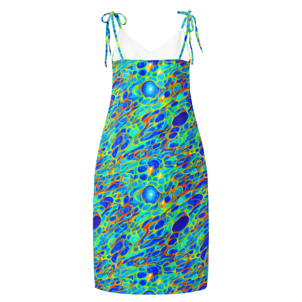 Blue Fireflow on Slip Dress — Back