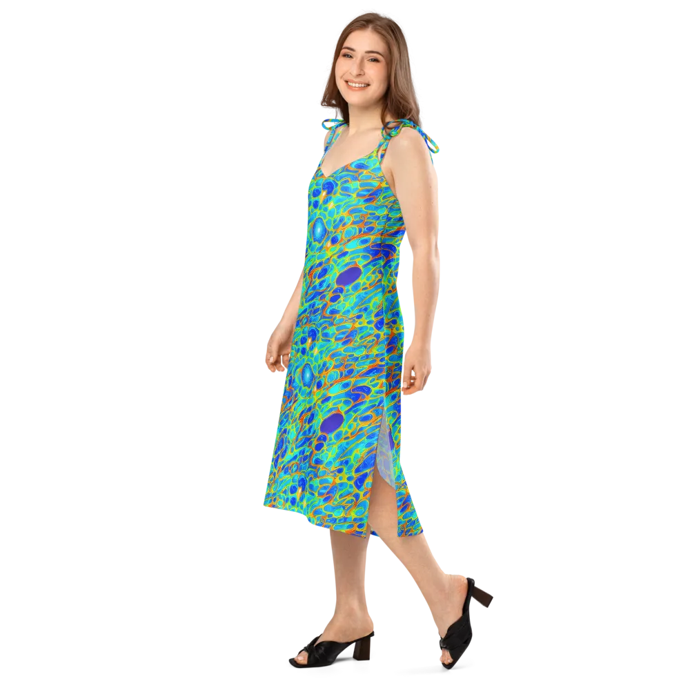 Blue Fireflow on Slip Dress — Left Front