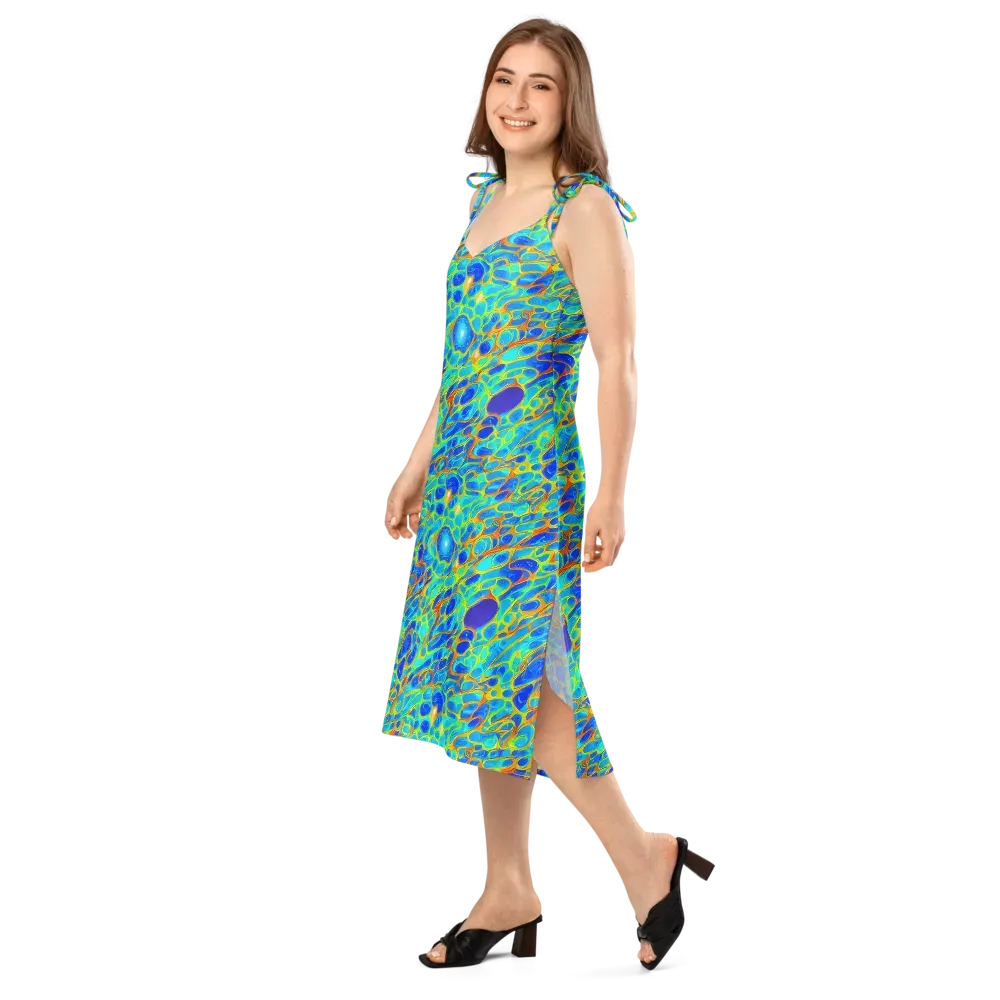 Blue Fireflow on Slip Dress — Left Front
