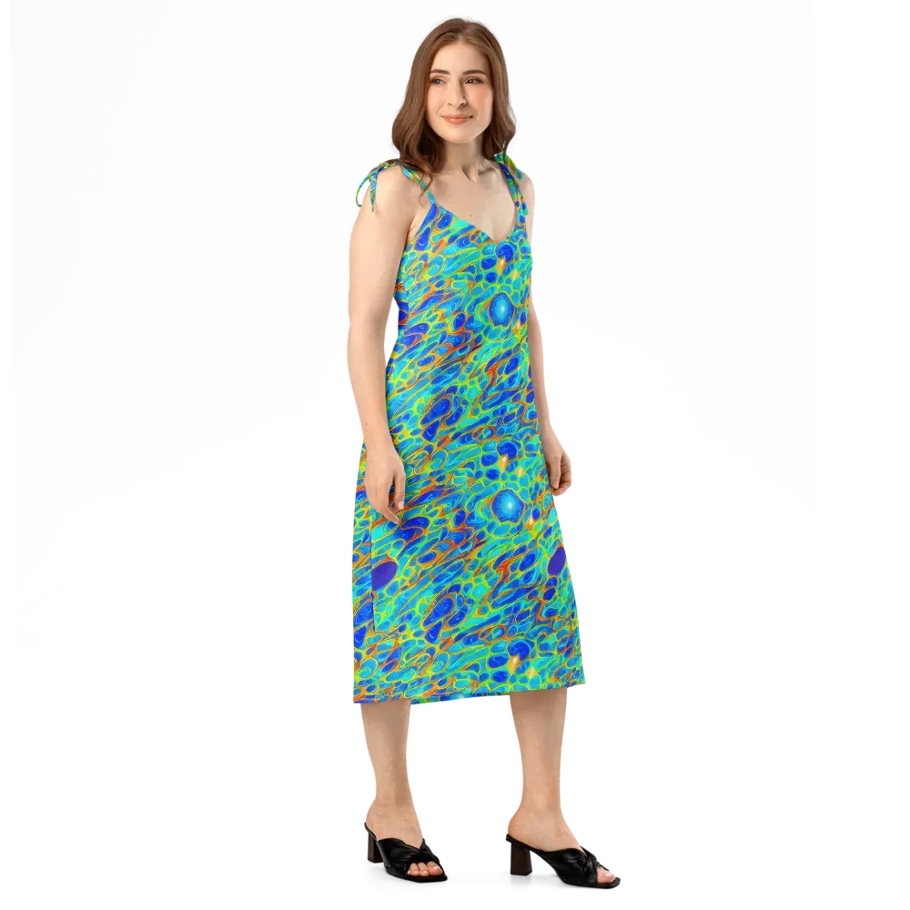 Blue Fireflow on Slip Dress — Right Front