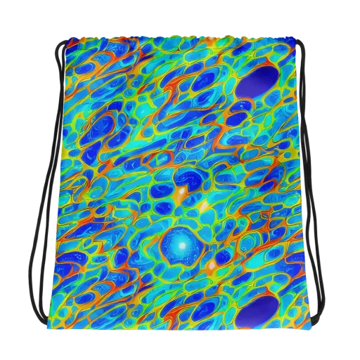 Blue Fireflow on a Drawstring Bag