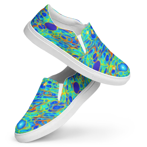Blue Fireflow on a Women's Slip-On Canvas Shoes