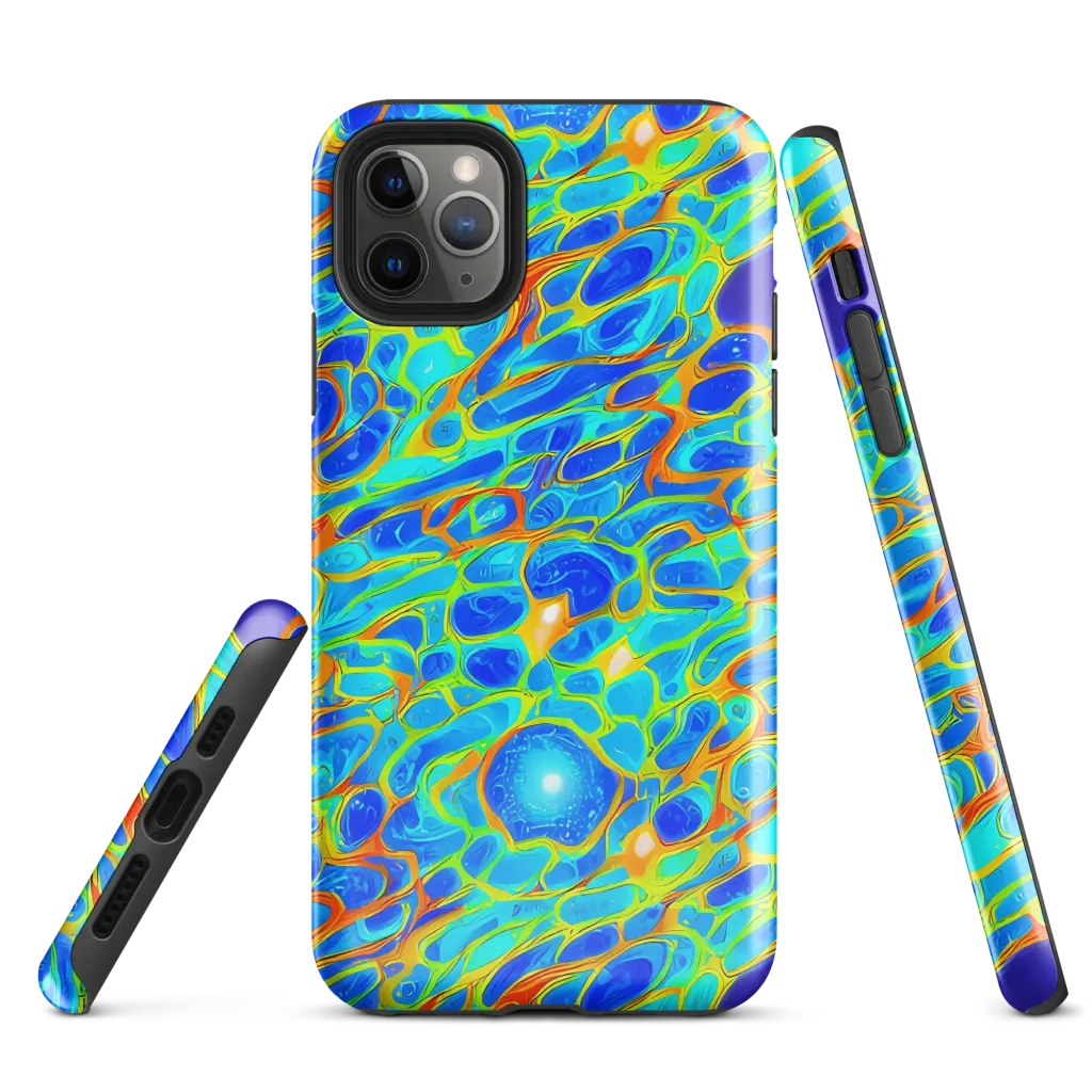 Blue Fireflow on Tough Case for iPhone® — Front
