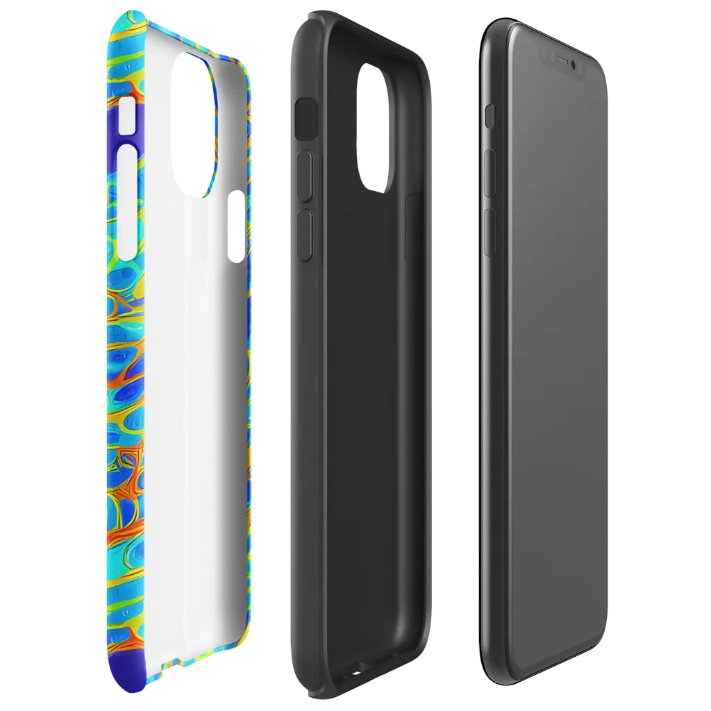 Blue Fireflow on Tough Case for iPhone® — Right