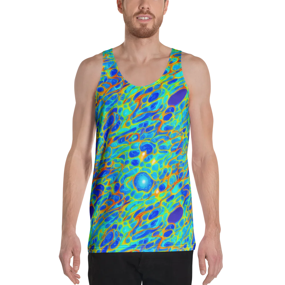 Blue Fireflow on Men's Tank Top — Front