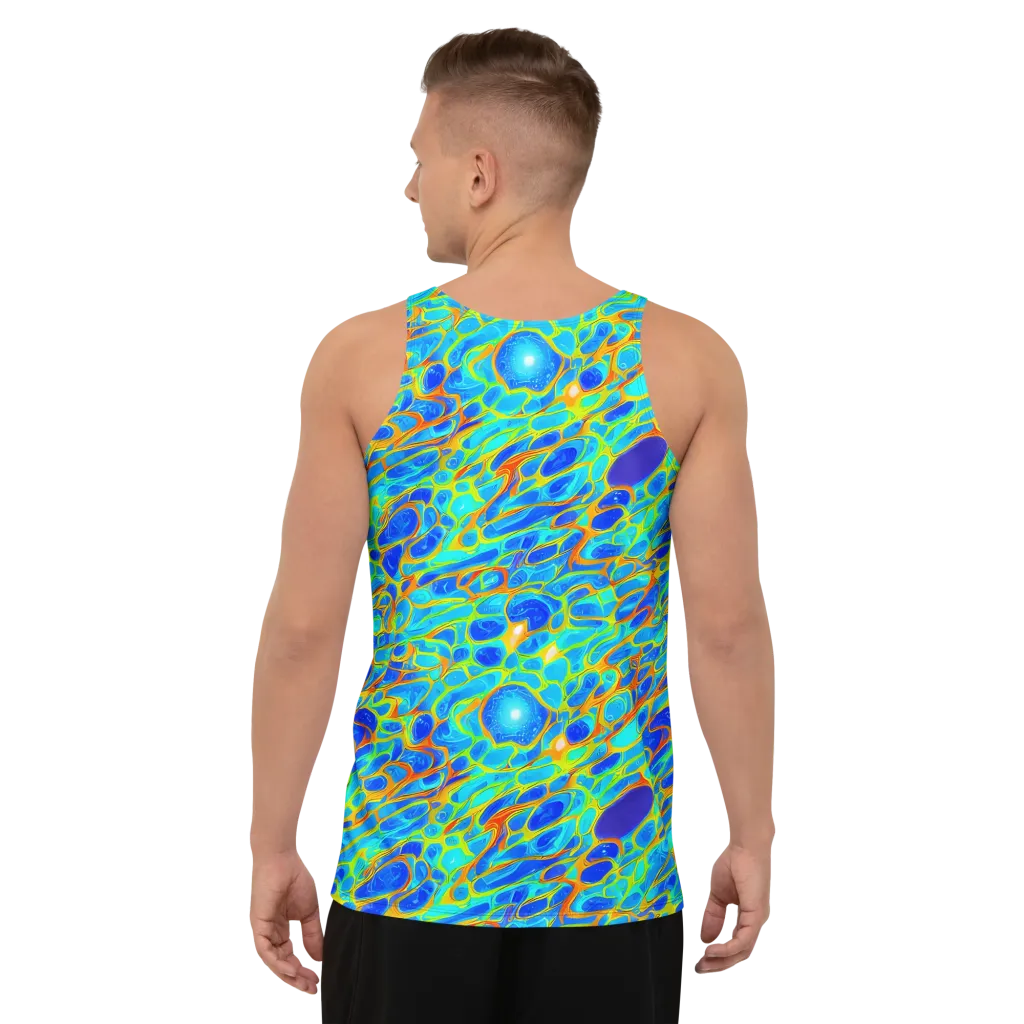 Blue Fireflow on Men's Tank Top — Back