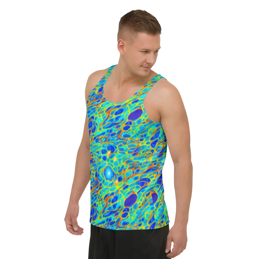 Blue Fireflow on Men's Tank Top — Left Front