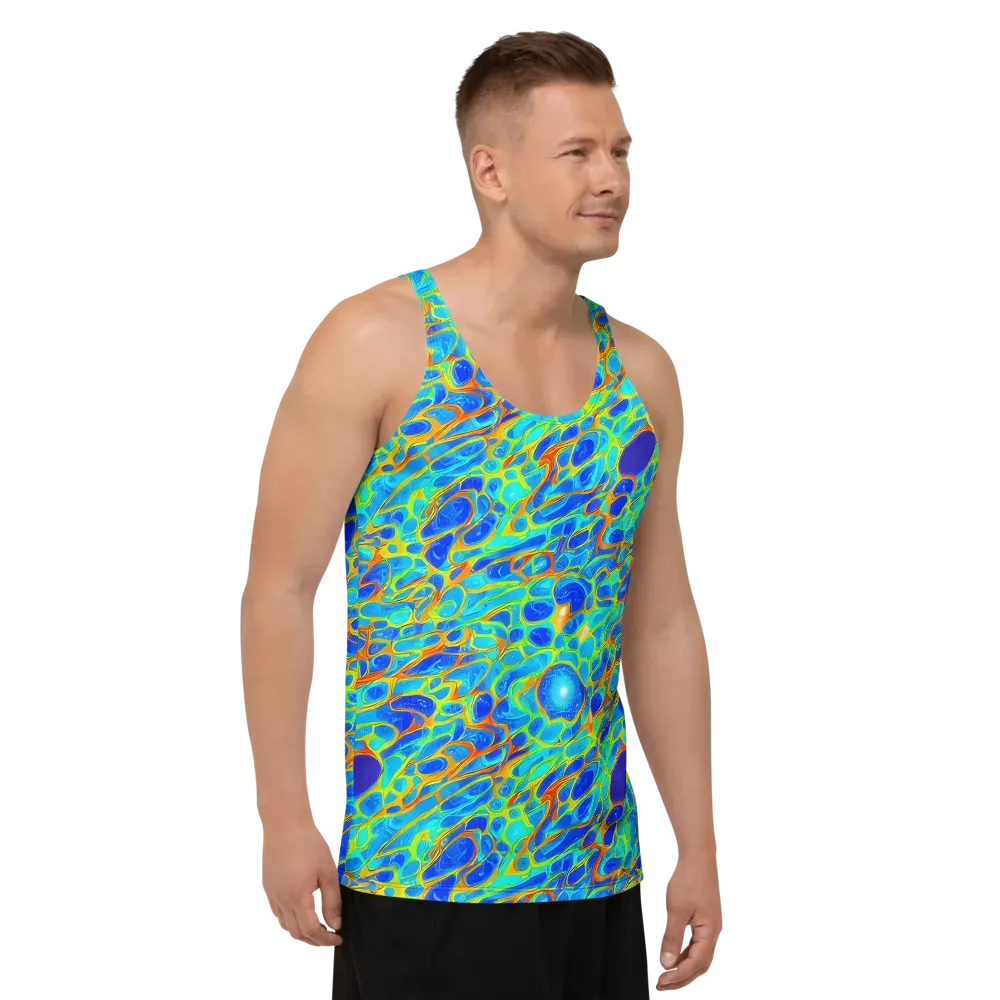 Blue Fireflow on Men's Tank Top — Right Front
