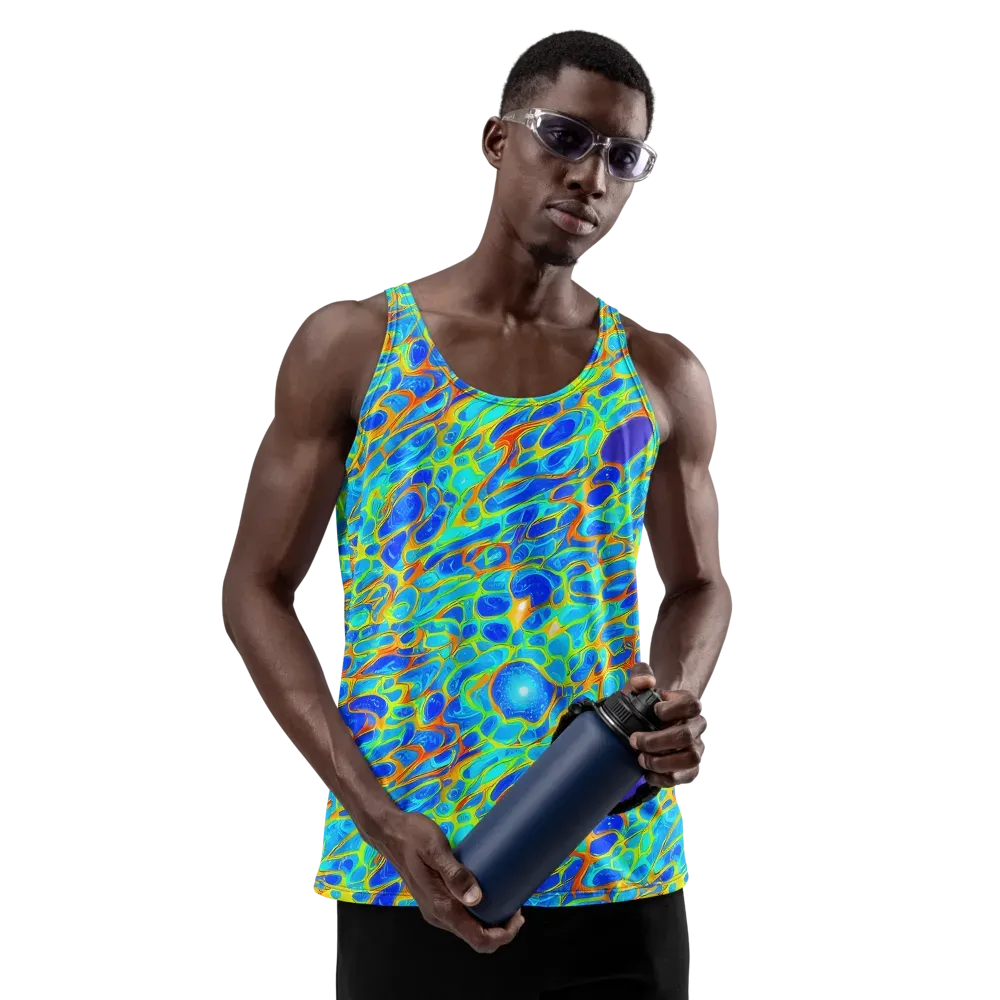 Blue Fireflow on Men's Tank Top — Front