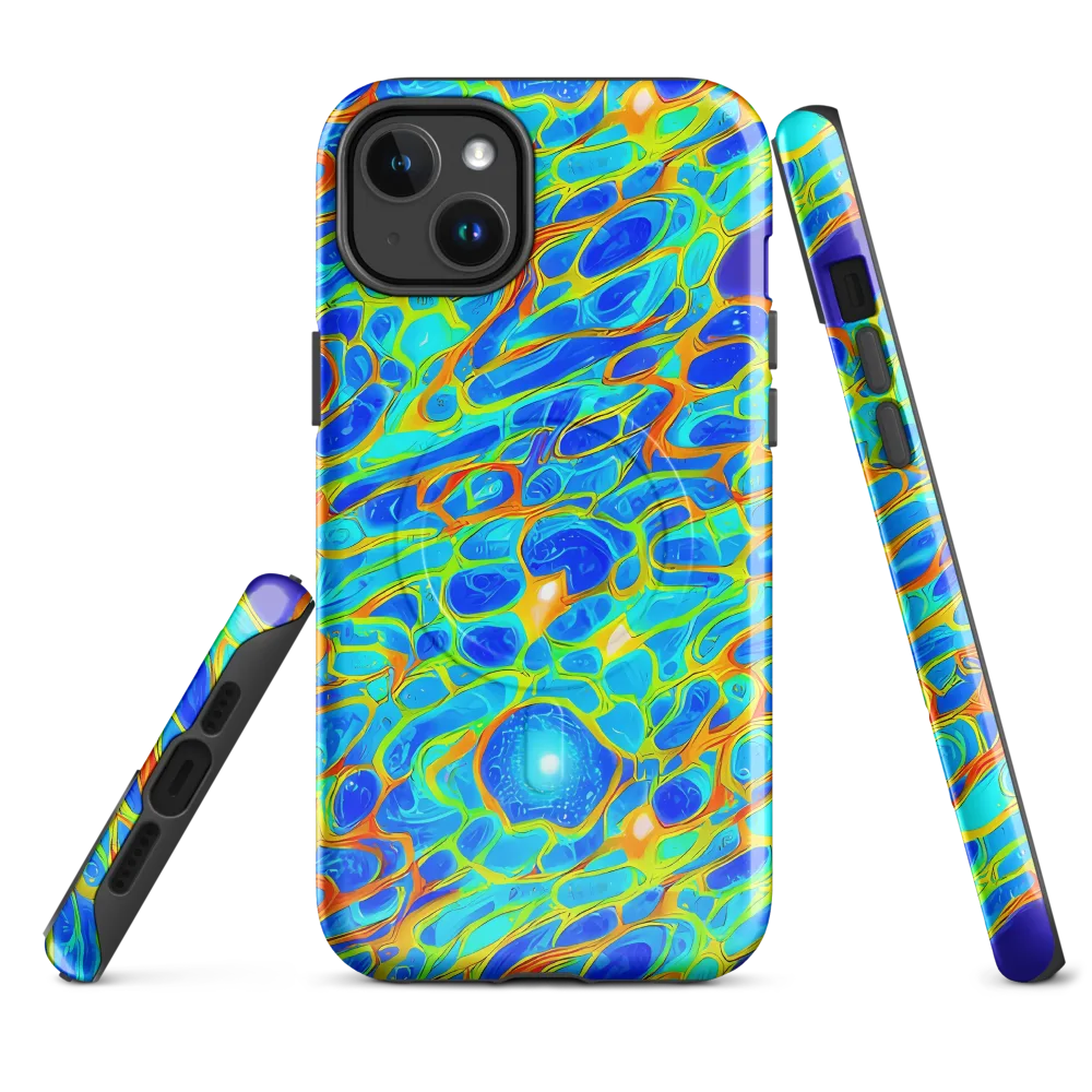 Blue Fireflow on MagSafe Tough Case for iPhone® — Front
