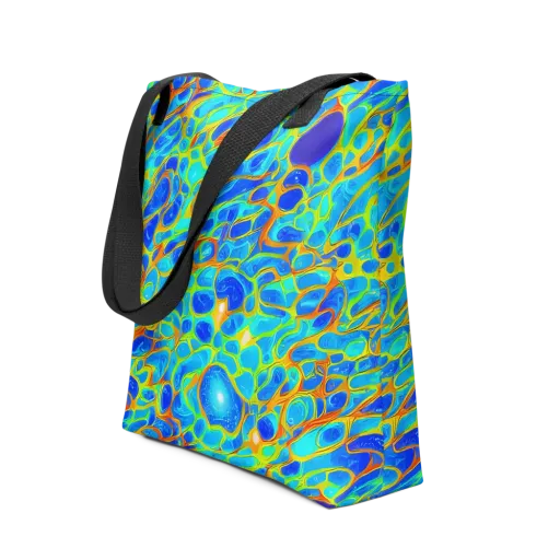 Blue Fireflow on a Tote Bag