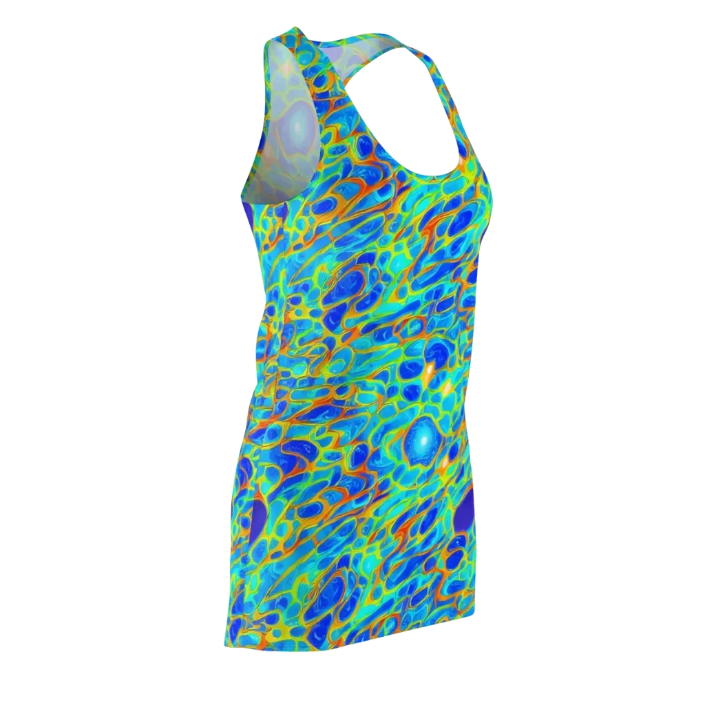 Blue Fireflow on Racerback Dress — Front Side