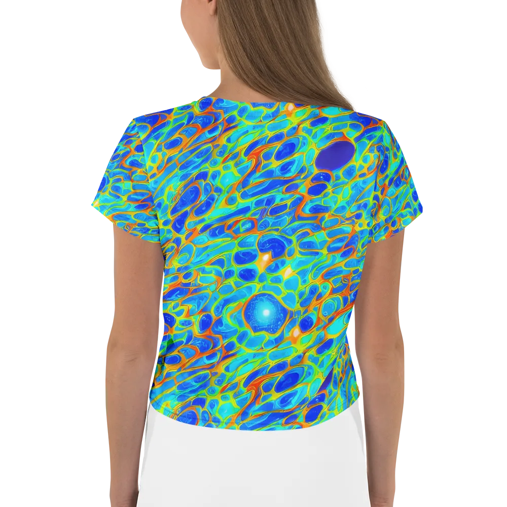Blue Fireflow on Crop Tee — Back