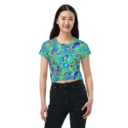 Blue Fireflow on a Crop Tee