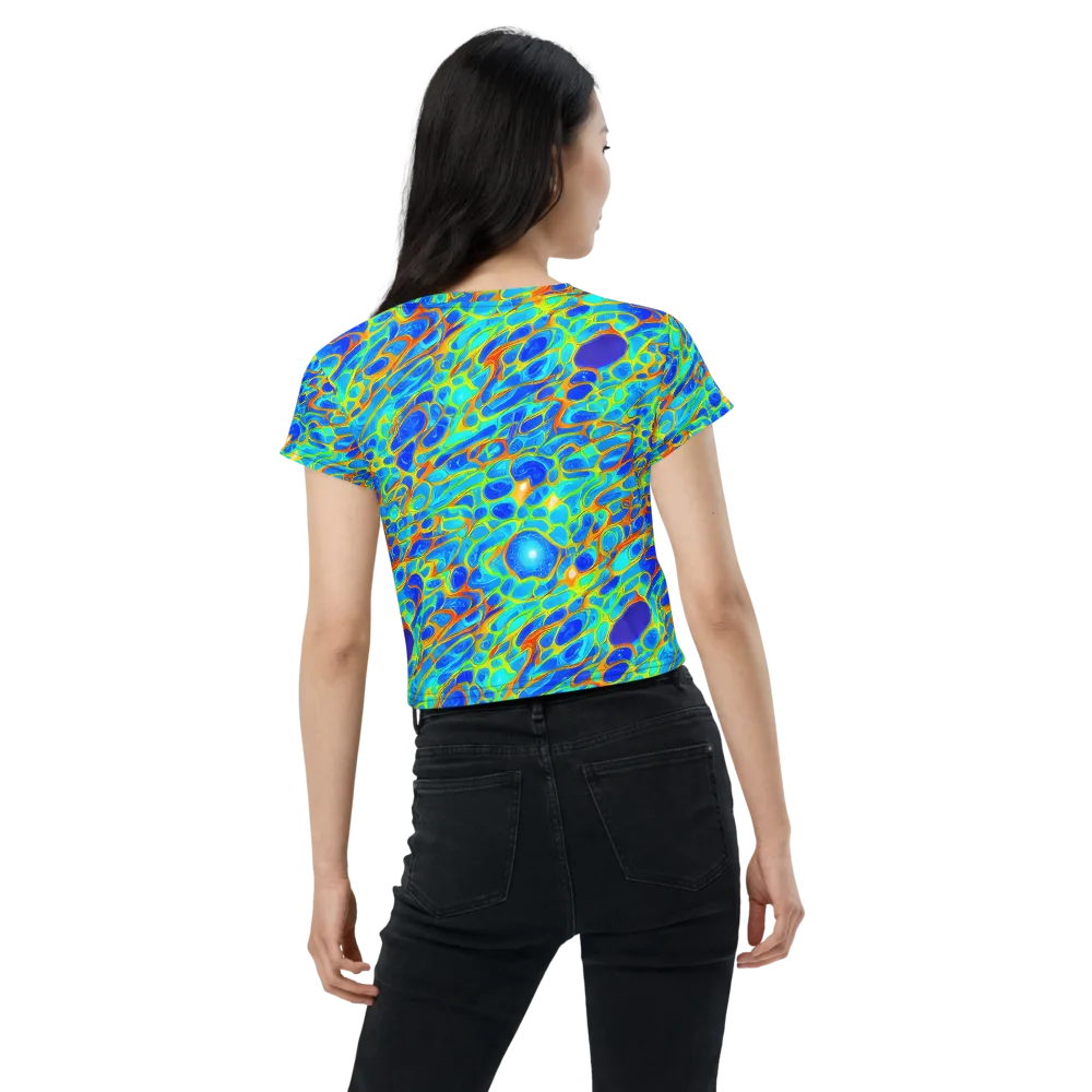 Blue Fireflow on Crop Tee — Back