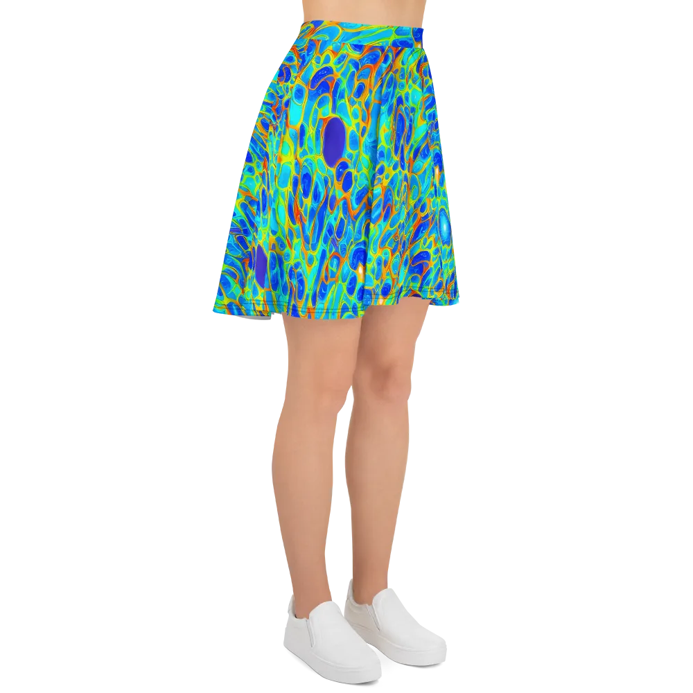 Blue Fireflow on Skater Skirt — Right
