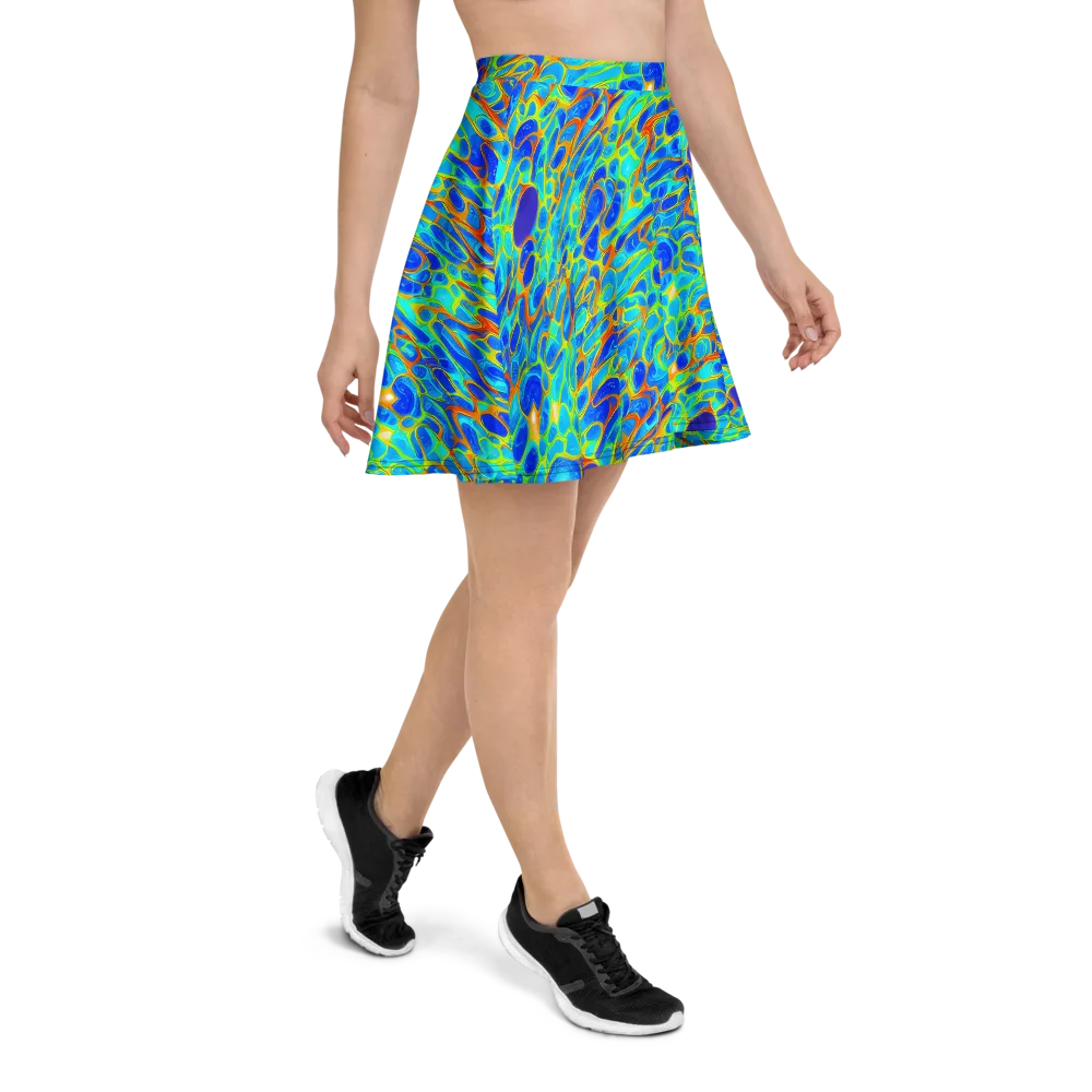Blue Fireflow on Skater Skirt — Right