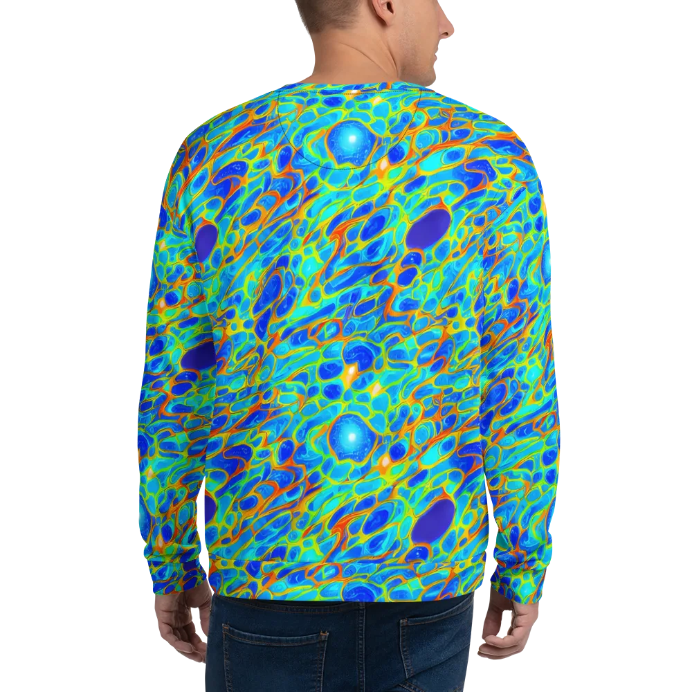 Blue Fireflow on Sweatshirt — Back