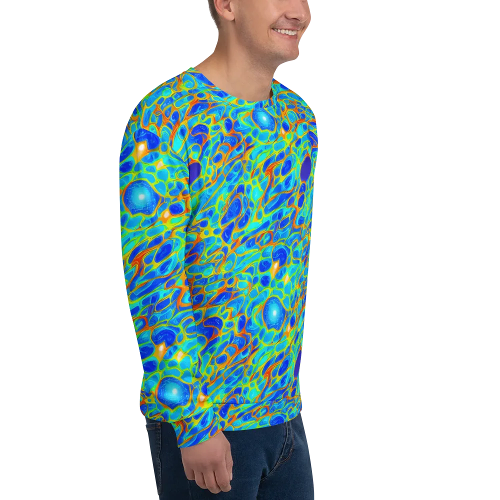 Blue Fireflow on Sweatshirt — Right Front