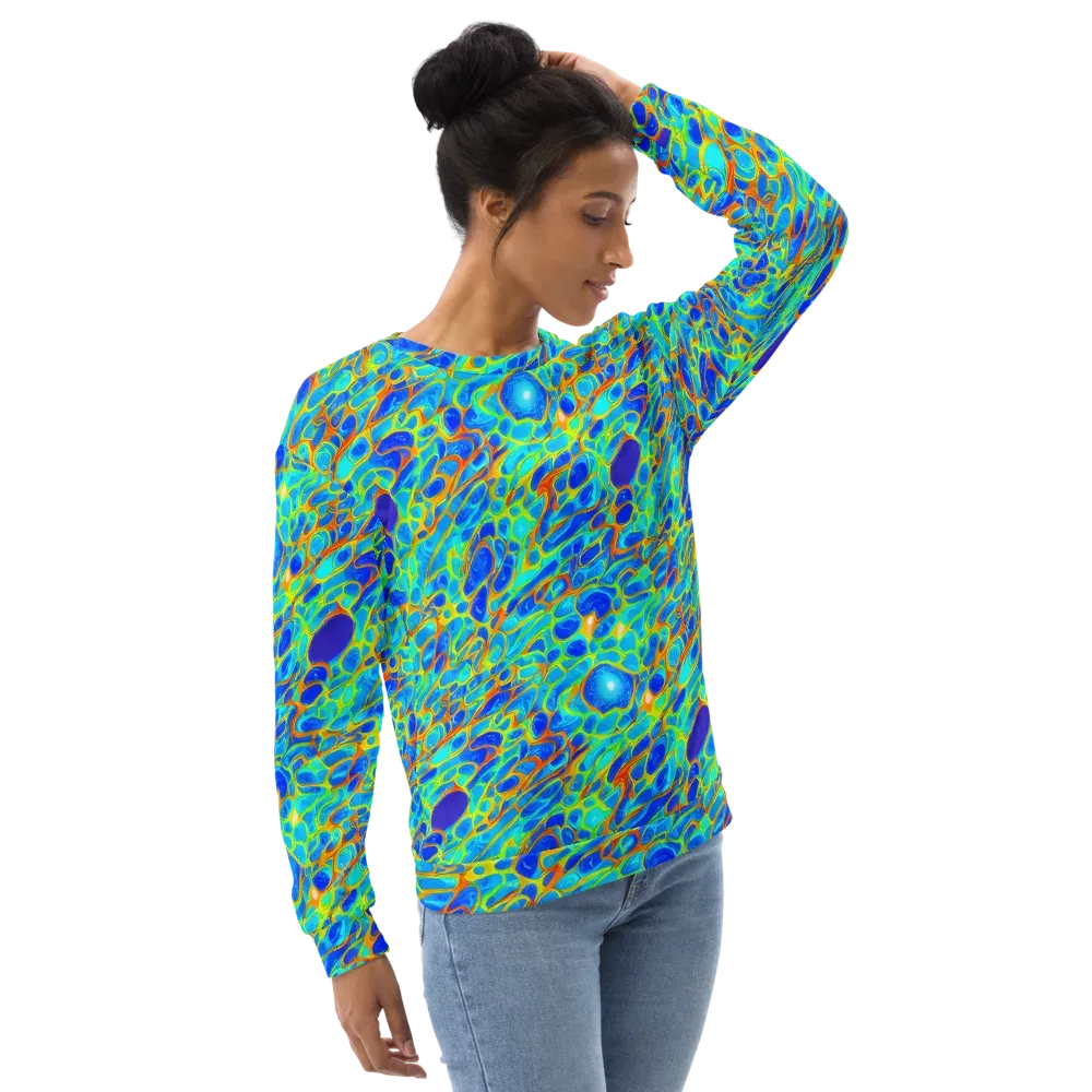 Blue Fireflow on Sweatshirt — Right Front