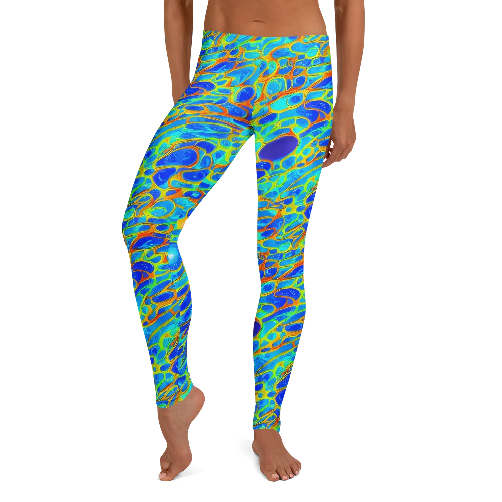 Blue Fireflow on Leggings — Front