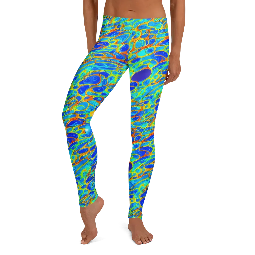 Blue Fireflow on Leggings — Front