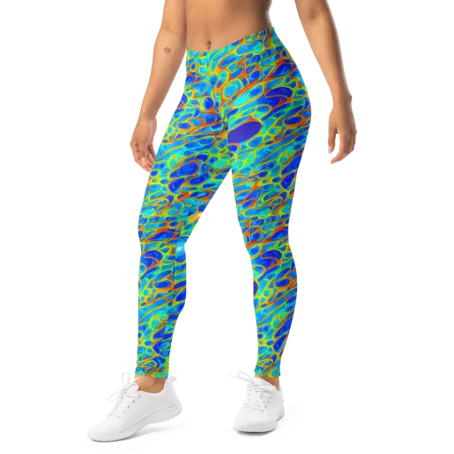Blue Fireflow on a Leggings