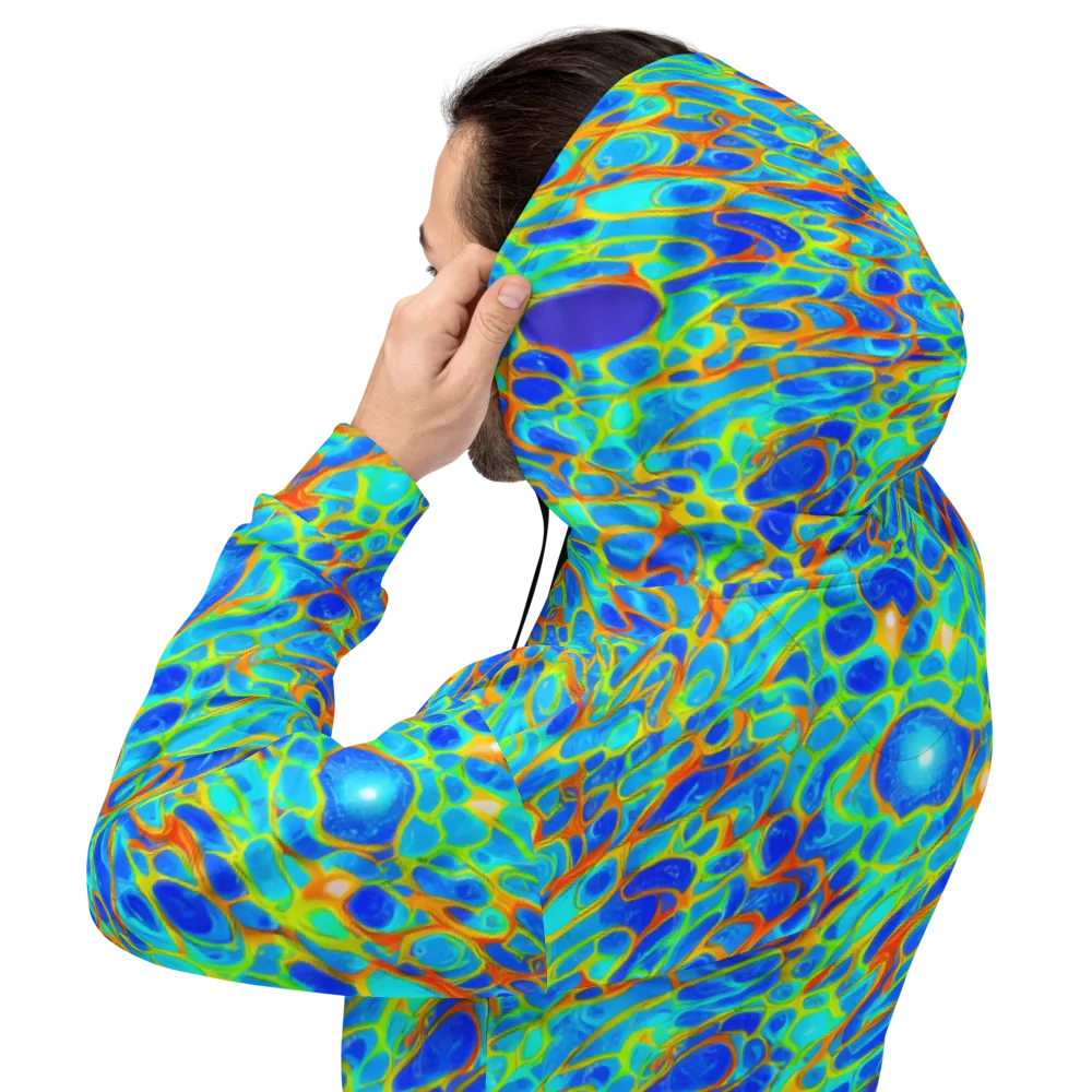 Blue Fireflow on Hoodie — Back
