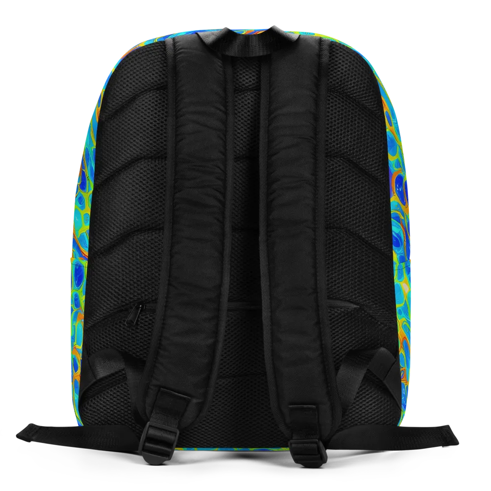 Blue Fireflow on Minimalist Backpack — Back