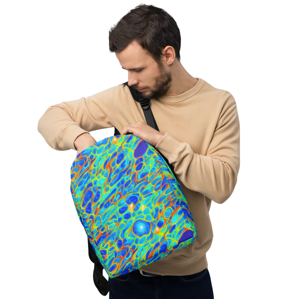 Blue Fireflow on Minimalist Backpack — Front