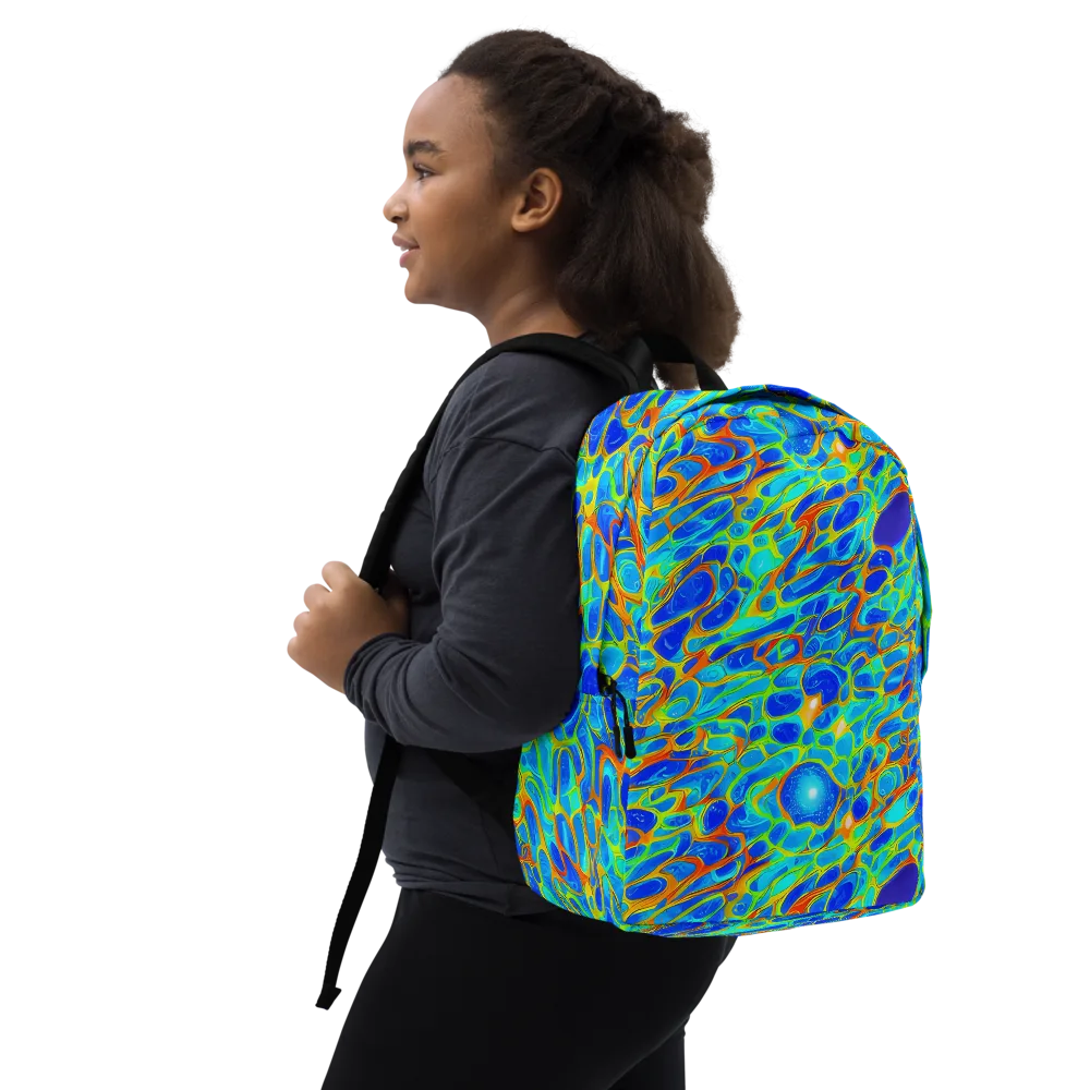 Blue Fireflow on Minimalist Backpack — Right Front