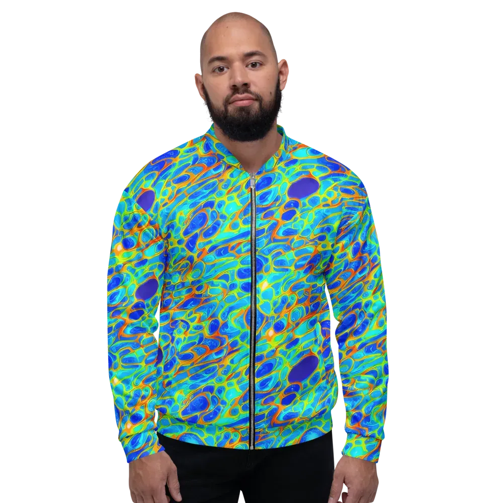 Blue Fireflow on Bomber Jacket — Front