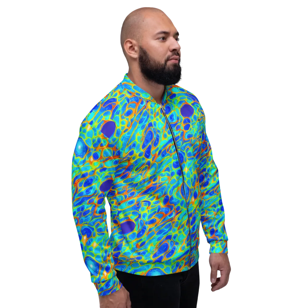 Blue Fireflow on Bomber Jacket — Right