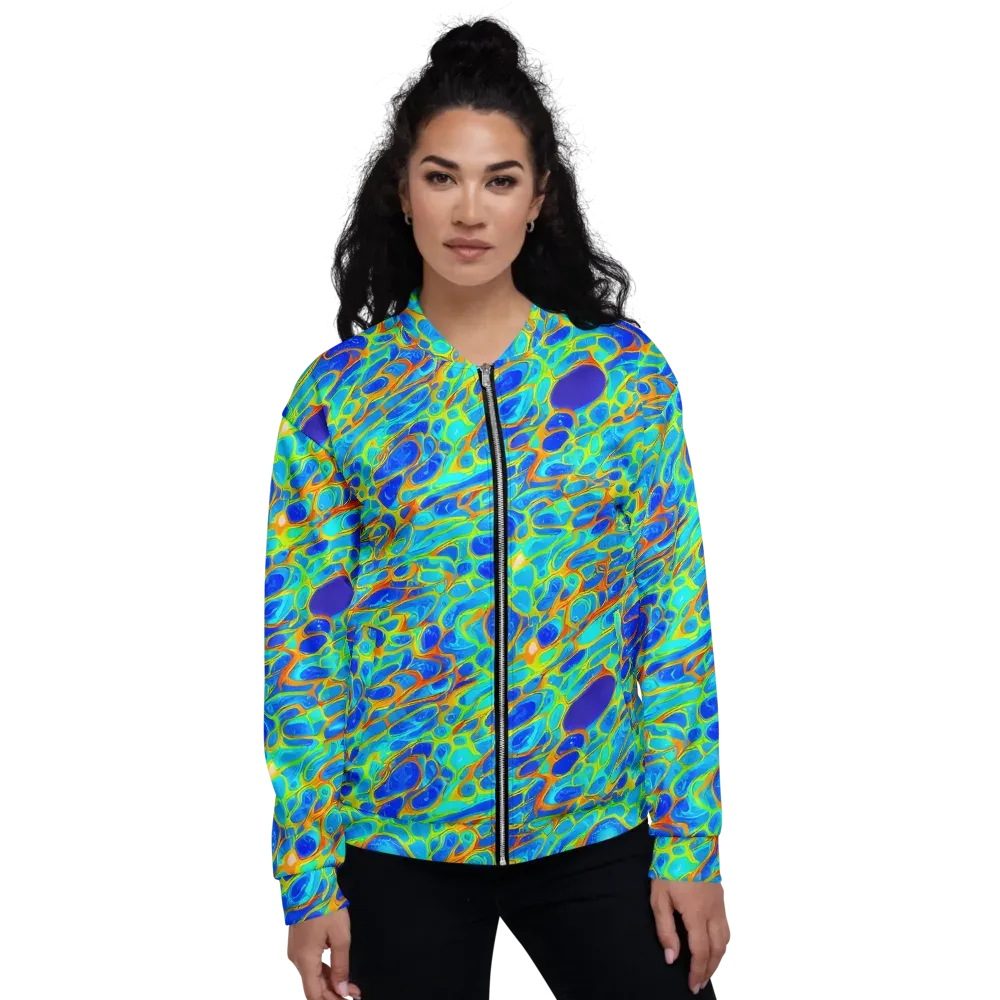 Blue Fireflow on Bomber Jacket — Front